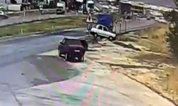Gaziantep'te kontrolden çıkan araç menfeze uçtu