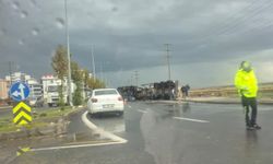 Eski Siverek yolunda yağışlı hava kazaya yol açtı