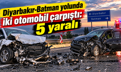 Diyarbakır-Batman yolunda iki otomobil çarpıştı: 5 yaralı