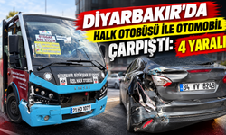 Diyarbakır'da halk otobüsü ile otomobil çarpıştı: 4 yaralı