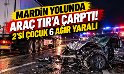 Mardin yolunda araç TIR'a çarptı: 2'si çocuk 6 ağır yaralı