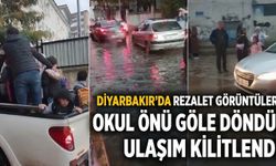 Diyarbakır'da rezalet görüntüler: Okul önü göle döndü, ulaşım kilitlendi