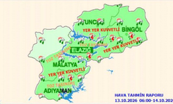 Elazığ’da kuvvetli yağış ve toz taşınımı uyarısı