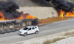Siirt'te yüklü tır alev aldı: Sürücü yaralandı