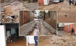 Silvan'da yeni döşenen parkeler ilk yağmurda söküldü!