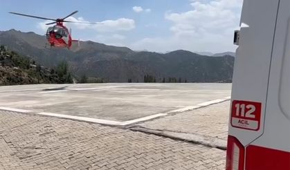 Kulp'ta ambulans helikopter kalp krizi geçiren hasta için havalandı