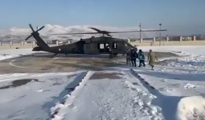 Diyarbakır'da rahatsızlanan kadın jandarmaya ait helikopterle hastaneye ulaştırıldı