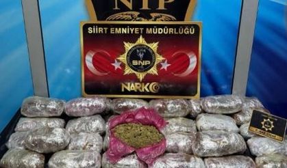 Siirt'te 13 kilo esrar ele geçirildi