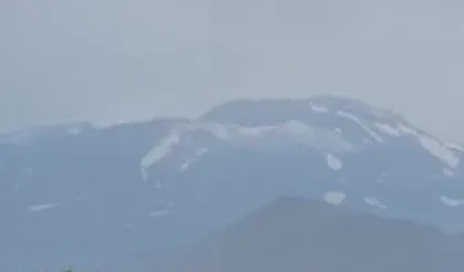Ağustosun son gününde Süphan Dağı'na kar yağdı