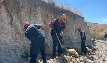Adıyaman'da toprak kayması sonucu 6 küçükbaş hayvan telef oldu