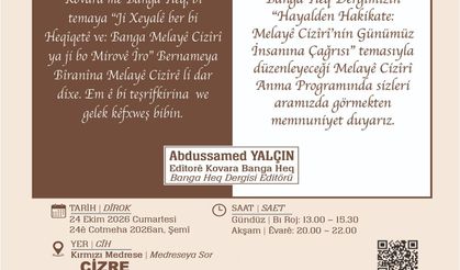 Cizre'de Melayê Cizîrî paneli düzenlenecek