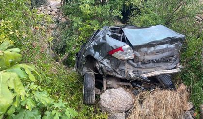 Mardin'de otomobil şarampole devrildi