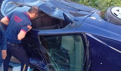 Siirt'te ters dönen otomobilde 4 kişi yaralandı