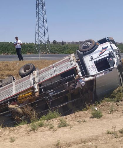 Şanlıurfa'da kamyonet şarampole devrildi: 1 kişi yaralandı