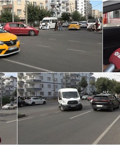 Diyarbakır'da üç yolun kesiştiği noktada trafik karmaşası