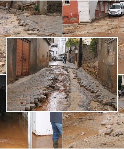Silvan'da yeni döşenen parkeler ilk yağmurda söküldü!