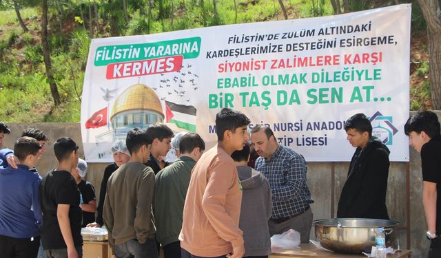 Mardin’de lise öğrencilerinden Filistin yararına kermes