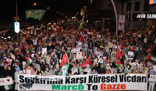 Mısır Büyükelçiliğine yürüyen Ankaralılar: Refah Kapısı açılsın, abluka kalksın