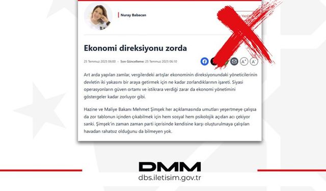 “Ekonomi Direksiyonu Zorda” iddialarına DMM’den yalanlama