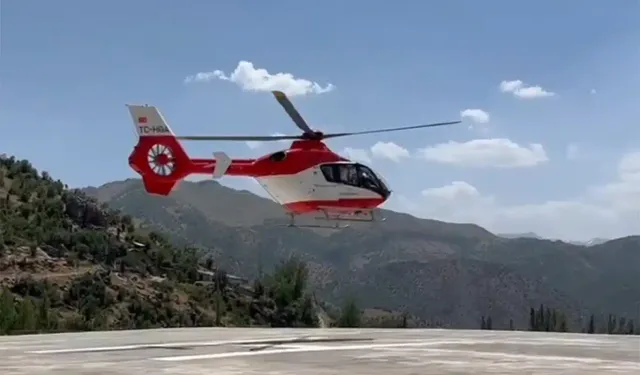Erzurum'da kalp krizi geçiren hasta ambulans helikopterle hastaneye yetiştirildi