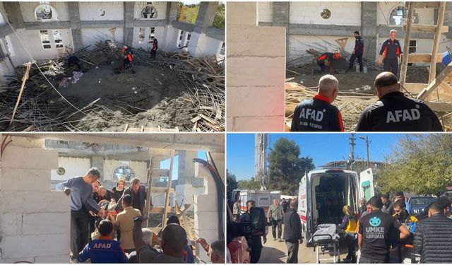 Adıyaman'da yapımı süren camide göçük altında kalan 6 kişi kurtarıldı