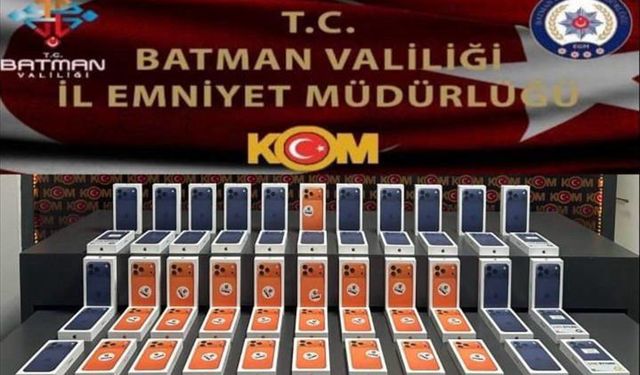 Batman'da gümrük kaçağı 55 cep telefonu ele geçirildi