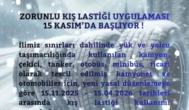 Bingöl Emniyet Müdürlüğü’nden kış lastiği uyarısı