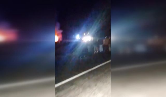 Erzurum’da seyir halindeki tır alev aldı