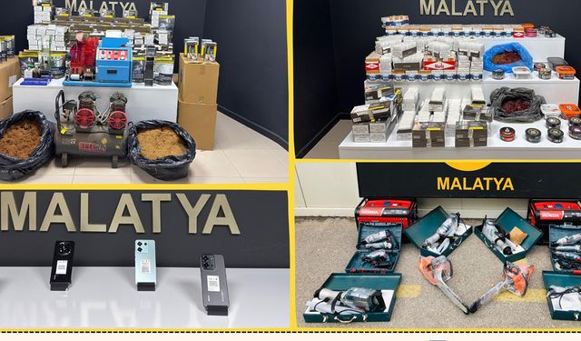 Malatya’da tütün ve gümrük kaçağı cihazlar yakalandı