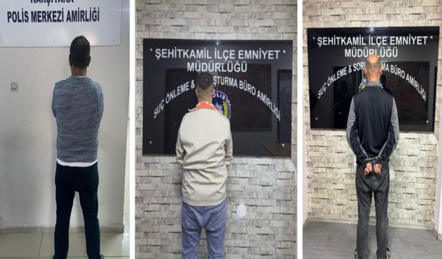 Gaziantep'te hapis cezaları bulunan 3 kişi yakalandı