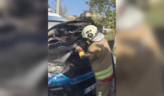 Hatay'da yolcu minibüsünde yangın