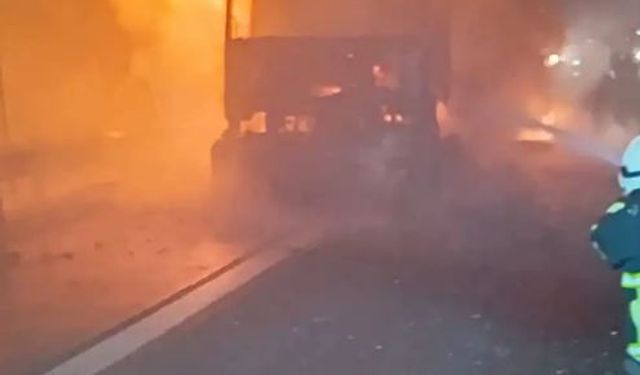 Şanlıurfa'da salça yüklü tır alevlere teslim oldu