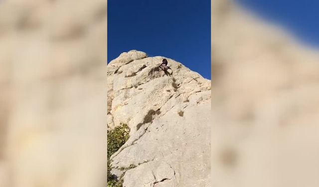 Van'da kayalıklarda mahsur kalan kişi kurtarıldı