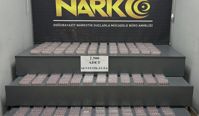 Ağrı'da yüklü miktarda sentetik ecza maddesi ele geçirildi