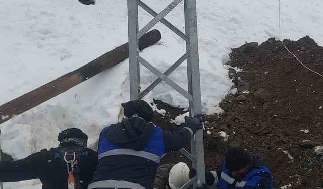 Çüngüş'te devrilen elektrik direkleri onarıldı