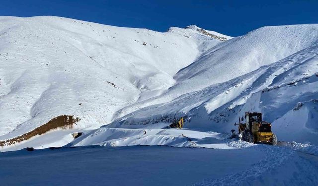 Yoğun kar yolları kapattı, hasta için kepçe devreye girdi