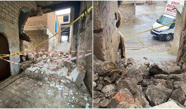 Silvan’da metruk yapı yağış nedeniyle yıkıldı