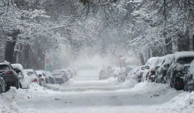 Diyarbakır'da yoğun kar yağışı: Otomobil mahsur kaldı