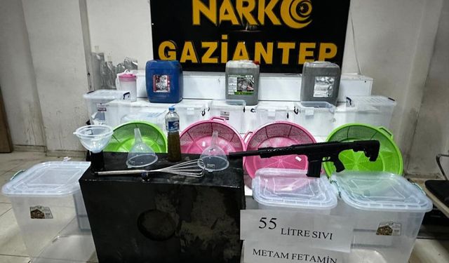 Gaziantep’te sıvı metamfetamin operasyonu