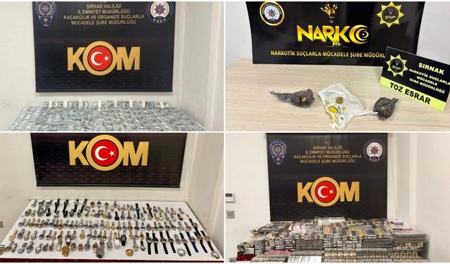 Şırnak’ta narkotik ve kaçakçılık operasyonu: 10 tutuklama