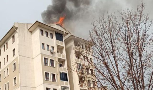 Batman'da 9 katlı binada korkutan yangın