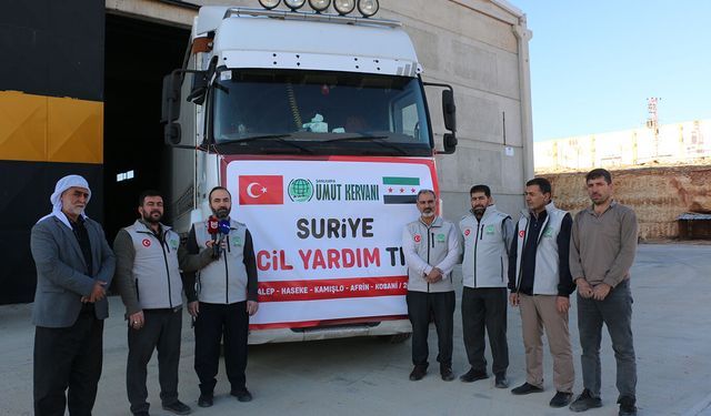 Şanlıurfa Umut Kervanı Suriye’ye insani yardım gönderdi
