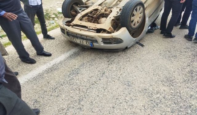 Adıyaman'da otomobil takla attı: Bir yaralı