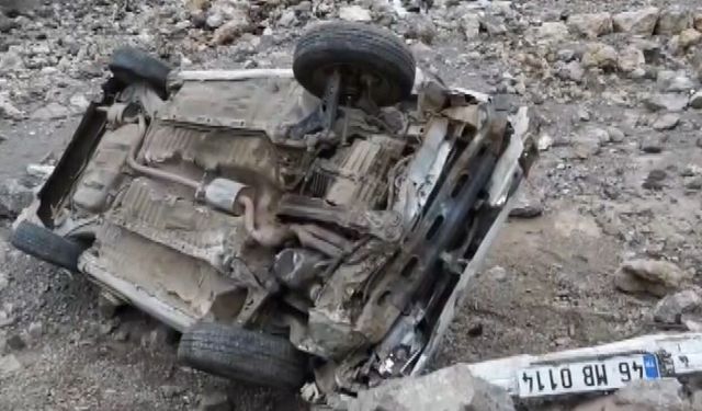 Gaziantep'te otomobil dere yatağına uçtu: Bir yaralı