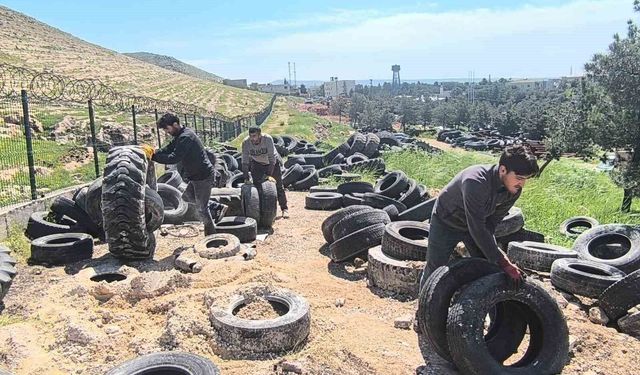 Mardin'de 100 ton atık lastik geri dönüşüme kazandırıldı