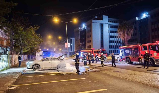Şanlıurfa'da park halindeki araçta yangın