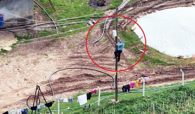 Diyarbakır’da dronu fark edince kaçak hatları söktü