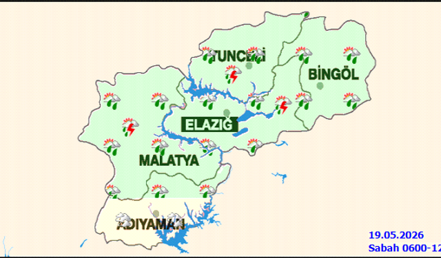 Elazığ’da 3 günlük hava durumu ve haftalık tahmin açıklandı