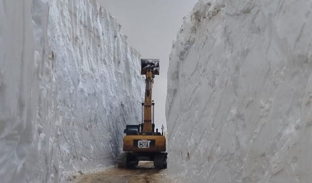 Yüksekova'da kar 6 metre: Ekipler kardan tüneller açarak ilerliyor