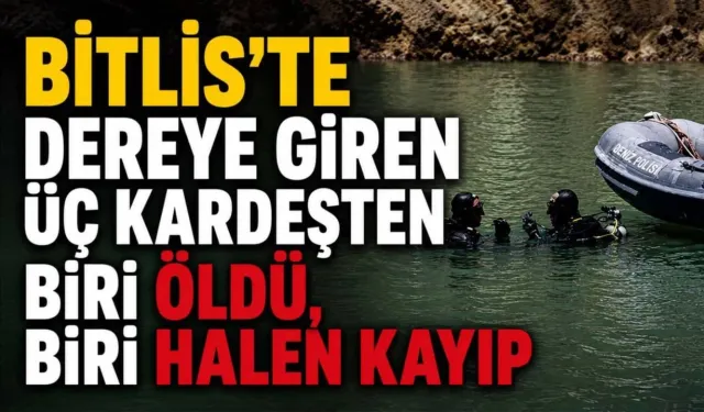 Bitlis’te dereye giren 3 kardeşten 1'i öldü, 1'i kayıp